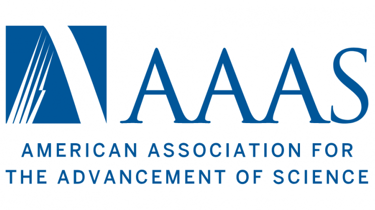 blue logo showing AAAS acronym for the american association for the advancement of science