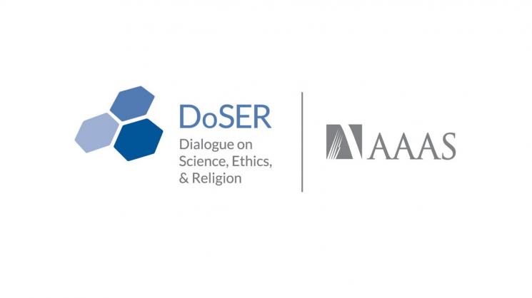 gray AAAS Logo on the right and blue DoSER logo on the left.