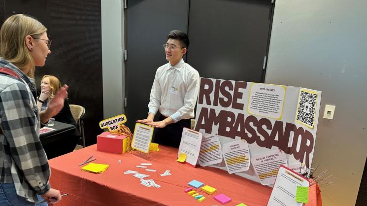 Vincent Truong, a RISE Ambassador, presents on work the RISE Center has done